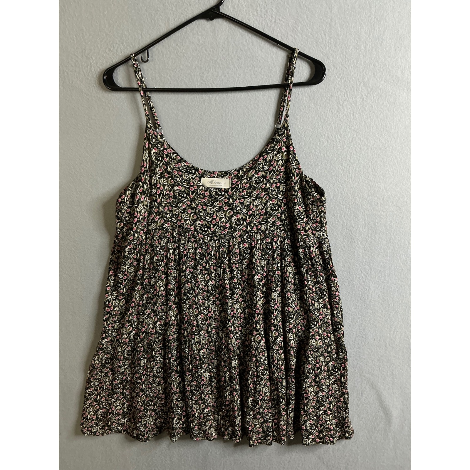 Mahina Top Women's Large Floral Cami Top Flowy Sleeveless Casual Blouse
