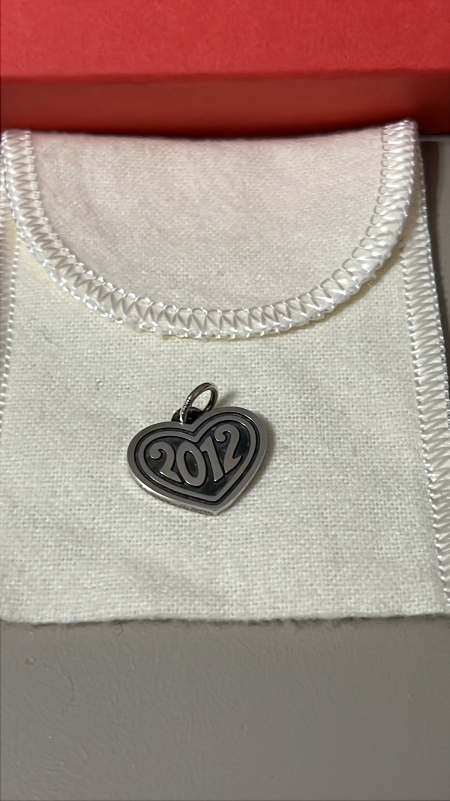 RETIRED James Avery Sterling Silver 2012 Heart Year Charm
