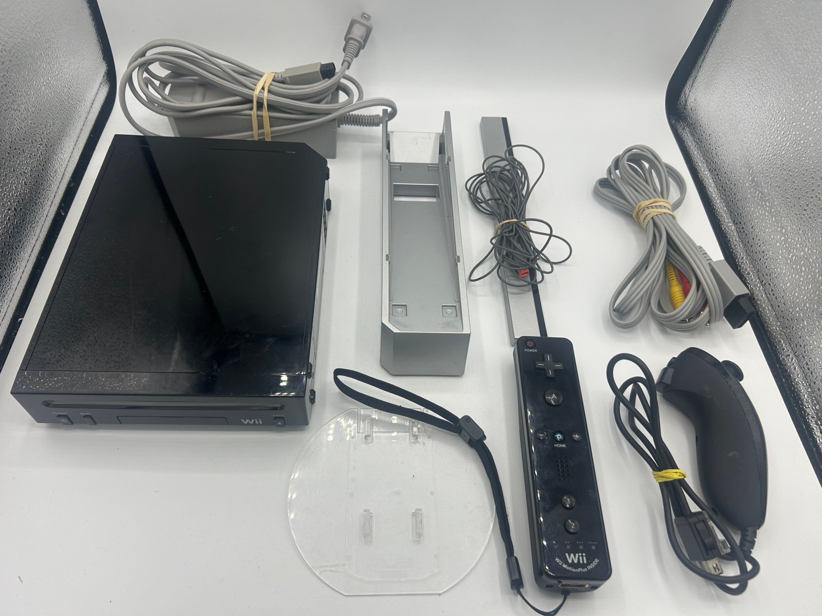 Nintendo Wii Black Console with Motion plus controller Bundle