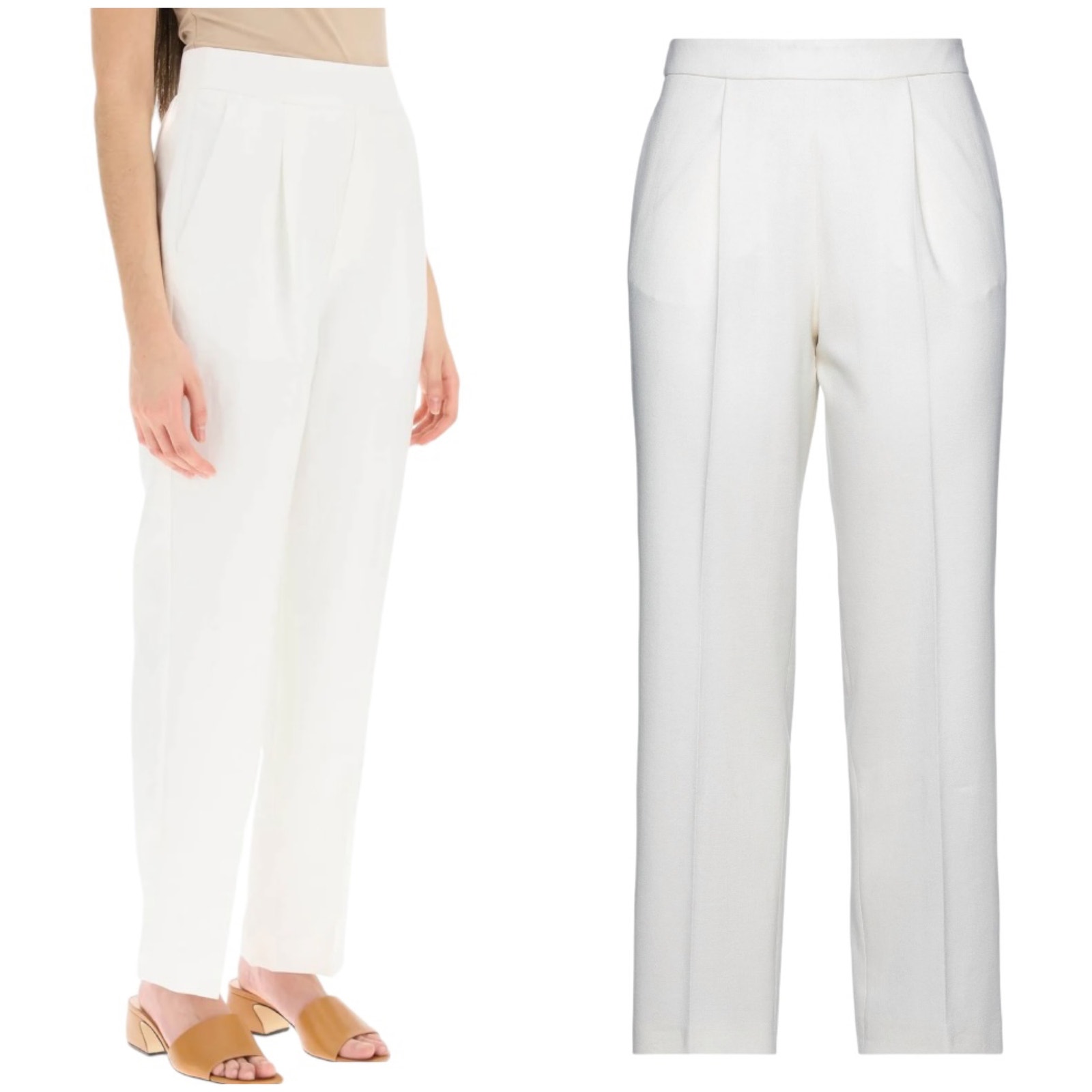 AGNONA NWT Side Zip Elasticized Back Waist Lana Pants White Size 40 (US 4)