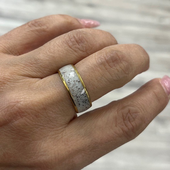 New 8mm Gold Plated Domed Tungsten Ring Wedding Band