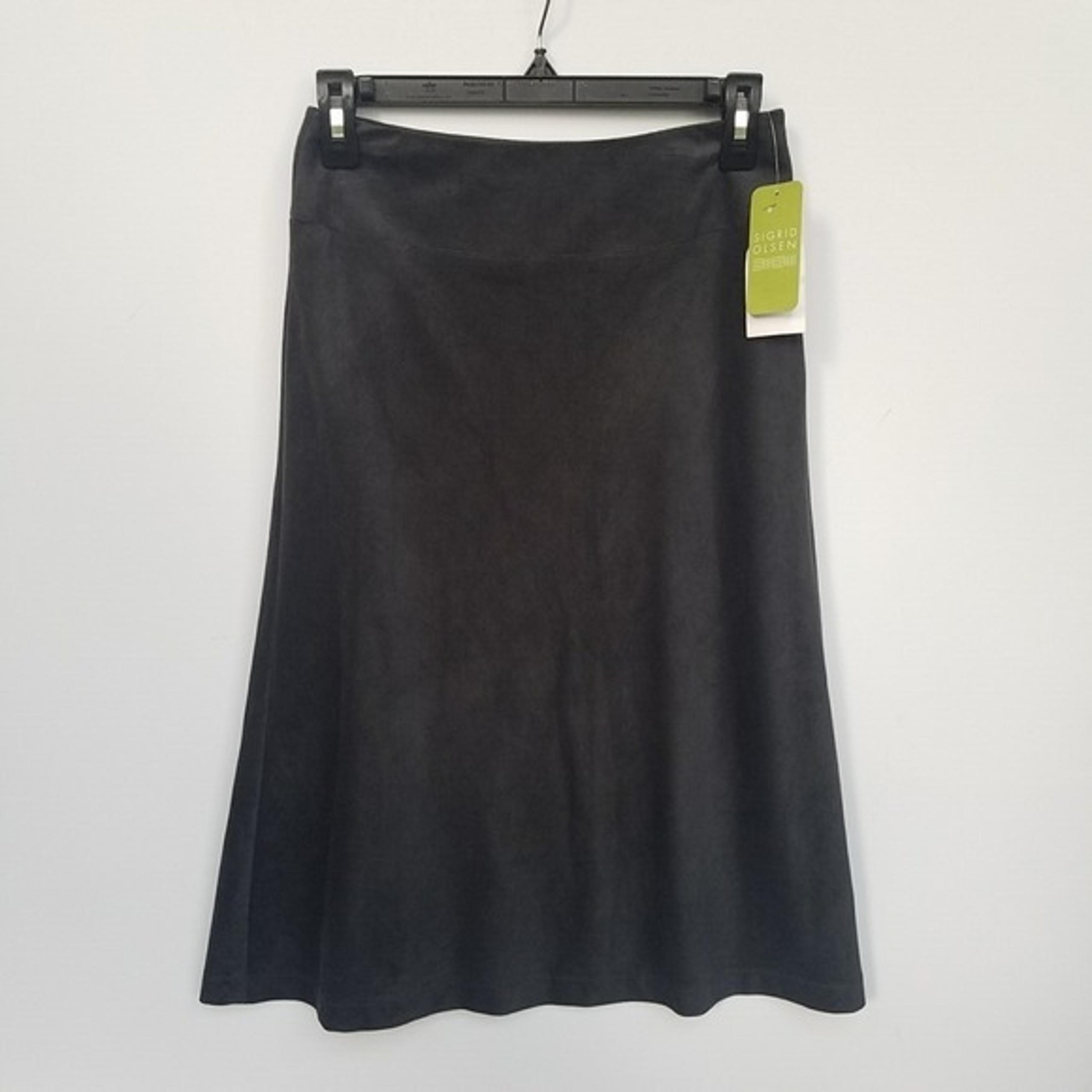 NWT Sigrid Olsen Faux Suede A-Line Midi Skirt
