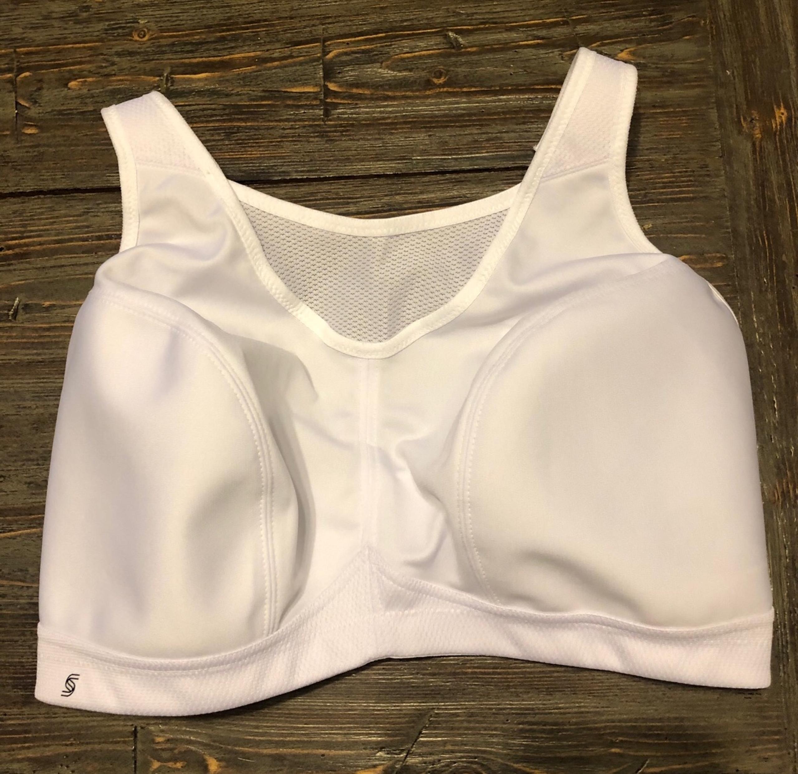 38G white New Glamorise Women's No-bounce Camisole Sports Bra Wirefree #1066