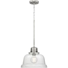 Progress Lighting Embellish Galvanized Coastal Clear Glass Bell Led Pendant Ligh