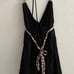 BLACK HALTER TOP TIE BACK