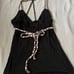 BLACK HALTER TOP TIE BACK