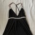 BLACK HALTER TOP TIE BACK