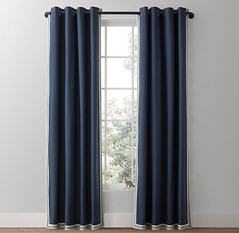 RH Baby and Child Ticking Stripe 4 Curtain Panels