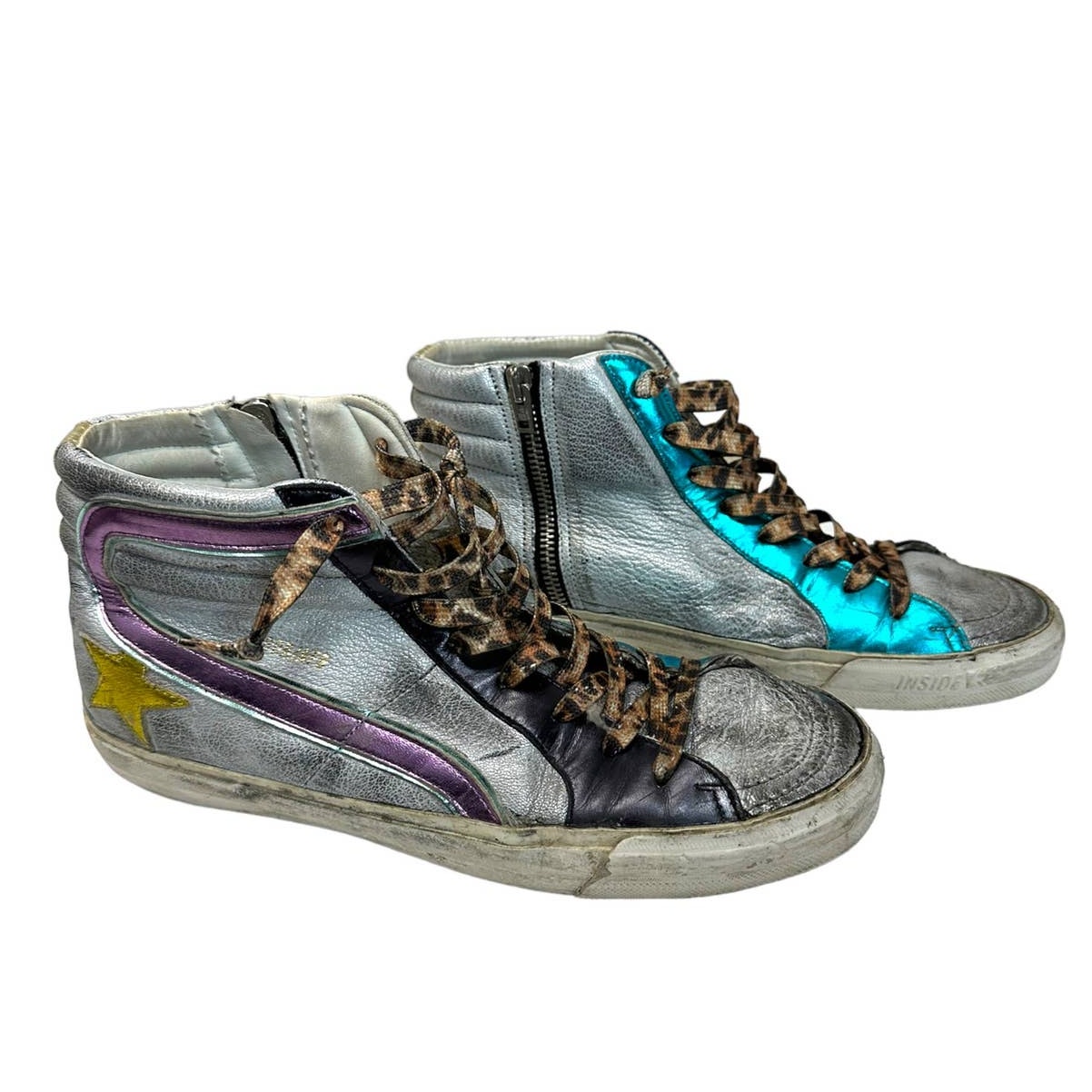 Golden Goose slide sneaker in rainbow size 40