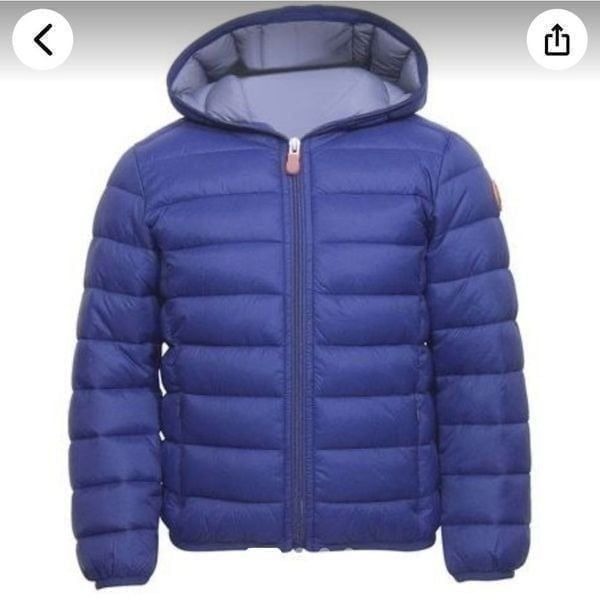 Save The Duck Boys size 4 Blue Donny Puffer Full Zip Jacket Synthetic Down NEW