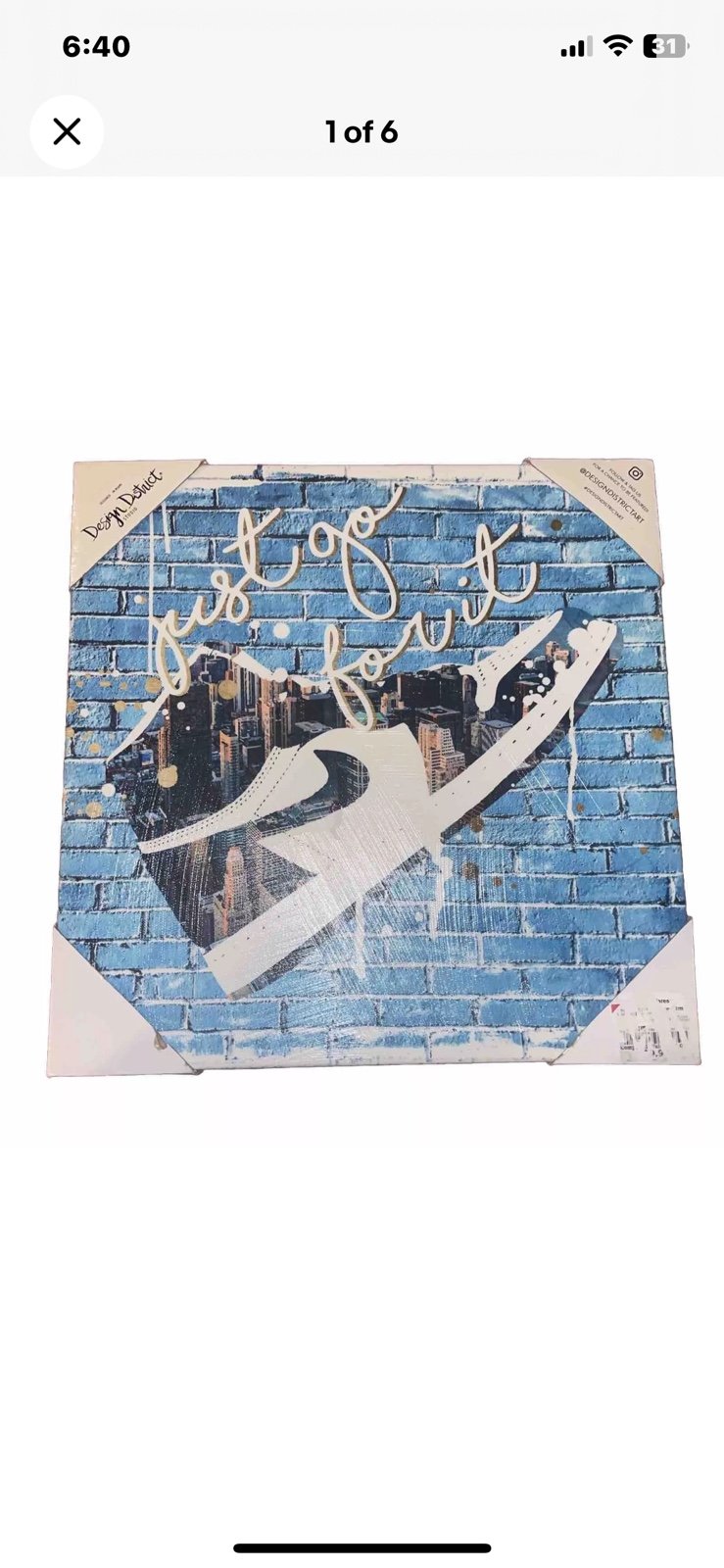 Just Go For It Nike Air Jordan Canvas Print Design District Studio Art NWT