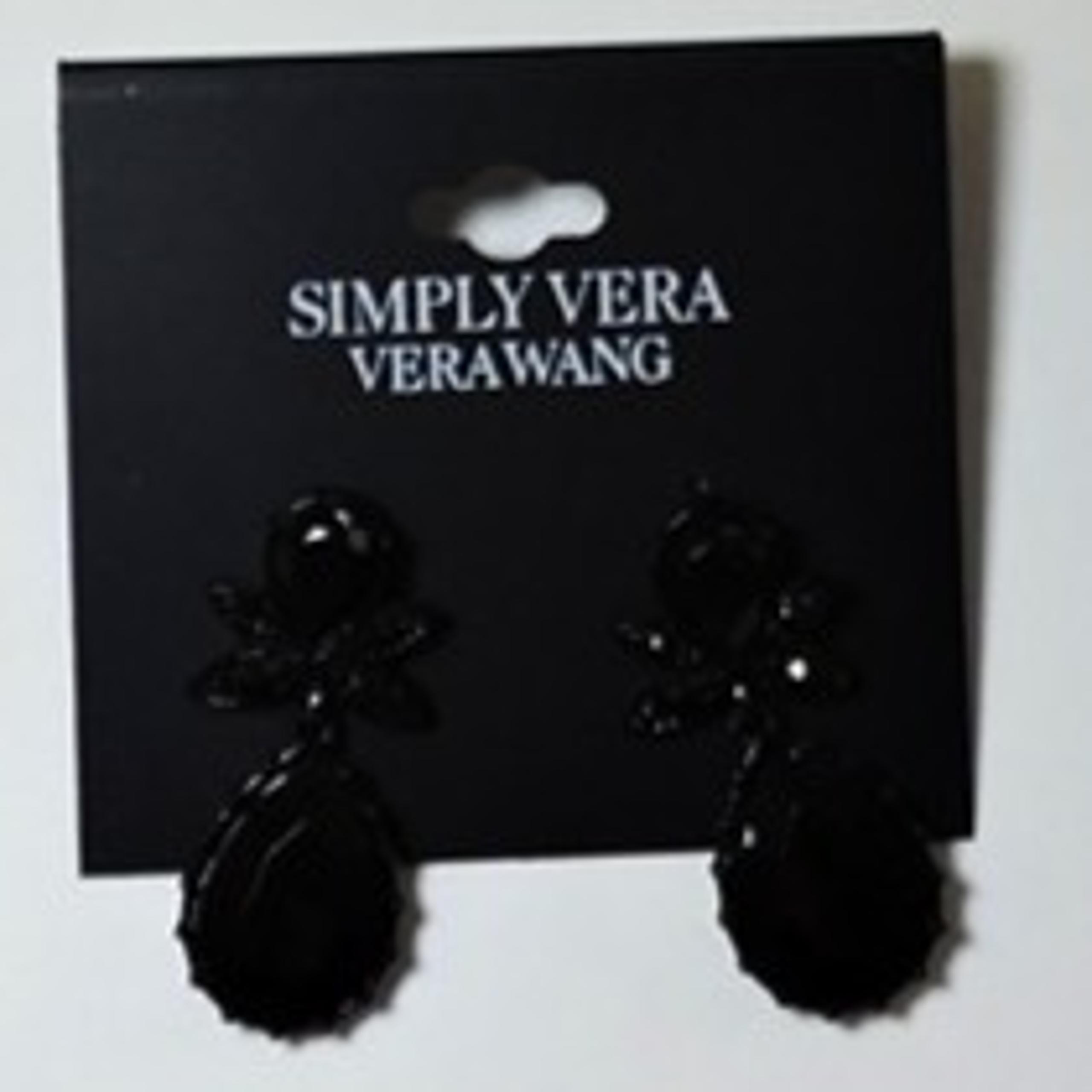 Simply Vera Black Earrings New On Card Post Type Jewelry Fashion Halloween