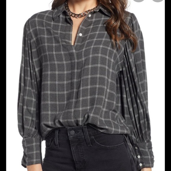 Something Navy Full Sleeve Flannel Button Up Shirt size s