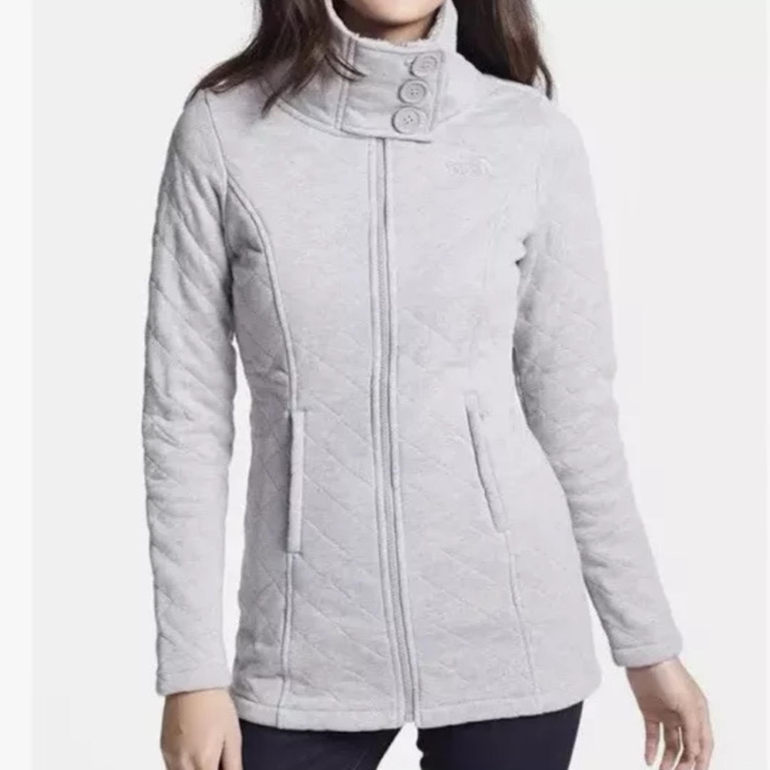 The North Face Womens L Caroluna  Jacket-Plush Fleece Quilt Lined-Heather Gray