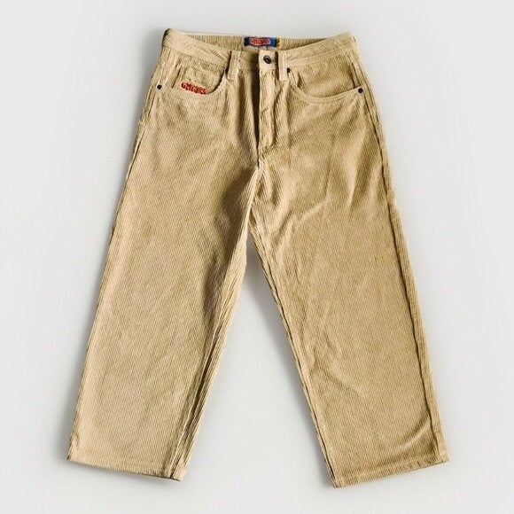 Empyre Corduroy Skate Pants Baggy Loose Fit Beige Khaki Size 28 Short 28x23
