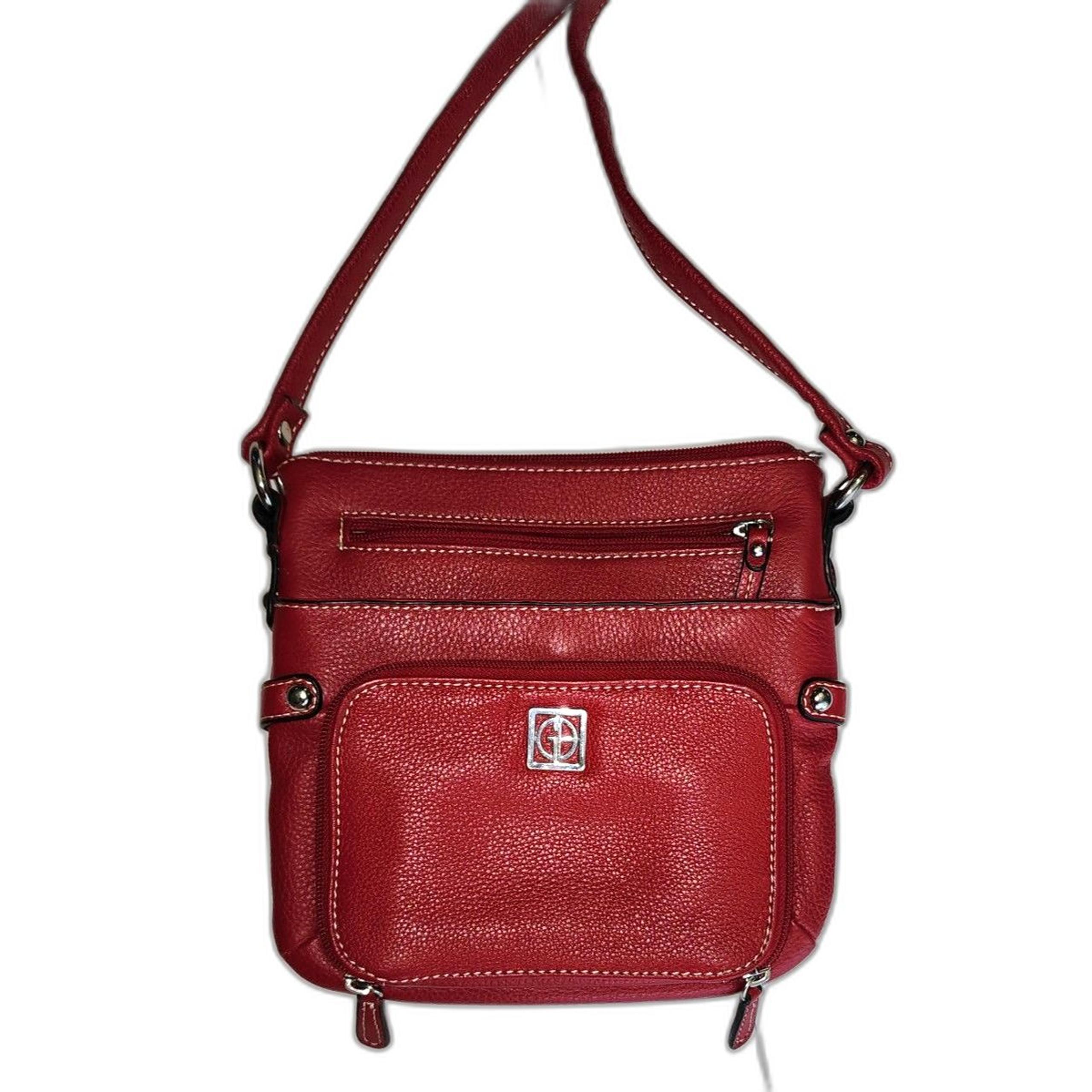 Gianni Bini Red Leather Crossbody Bag Purse