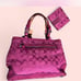 Coach Vintage Y2K Hot Pink Signature C Purse with matching wallet