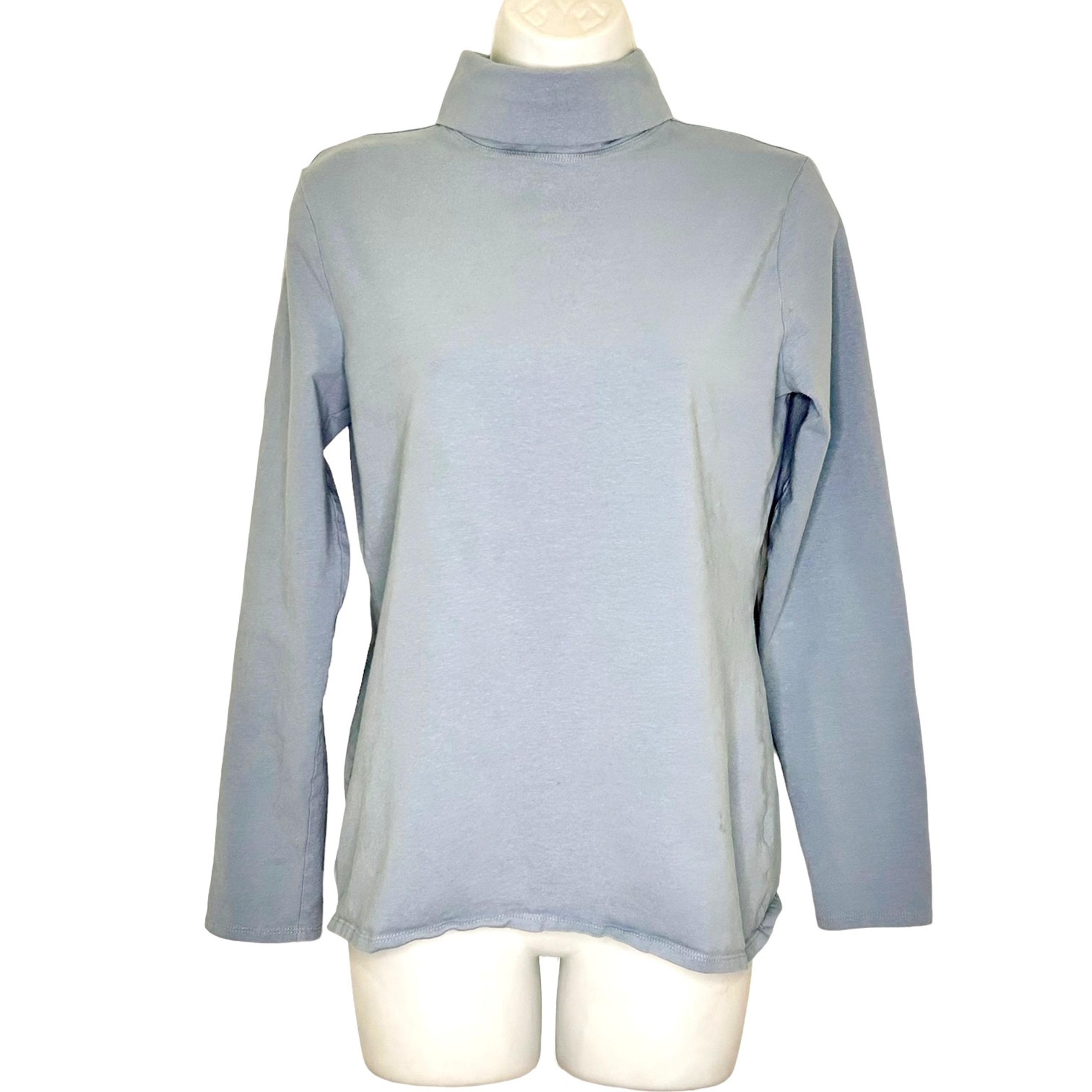 Duluth Trading Co. Slate Blue Long Sleeve Cotton Spandex Turtleneck