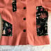 Vtg Wool Coat Jacket Womens Small Orange Pea Embroidered Floral Flower Collared