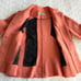 Vtg Wool Coat Jacket Womens Small Orange Pea Embroidered Floral Flower Collared