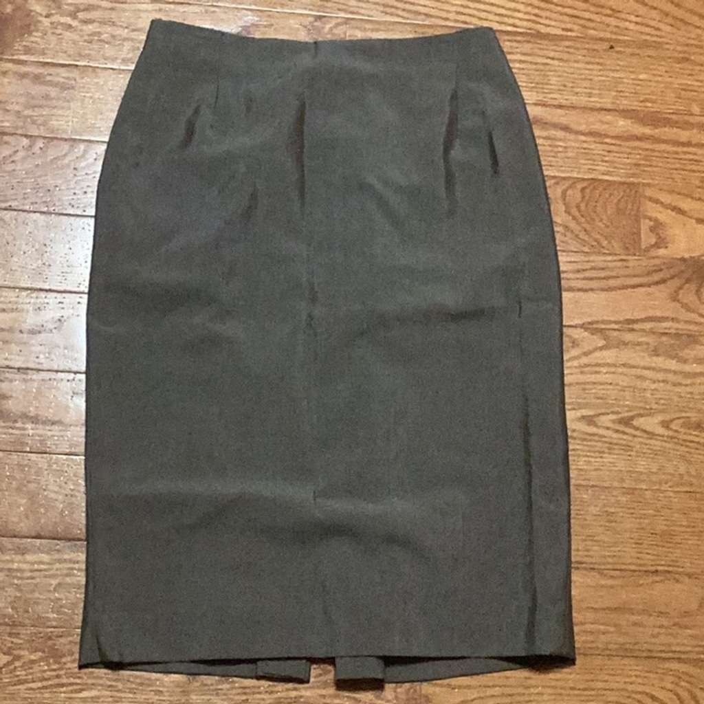 VINTAGE Garfield+Marks Monique metallic midi pewter pencil skirt