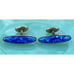 Antique Gold Filled Cufflinks Blue white Lapis style Glass