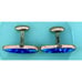 Antique Gold Filled Cufflinks Blue white Lapis style Glass