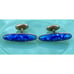 Antique Gold Filled Cufflinks Blue white Lapis style Glass