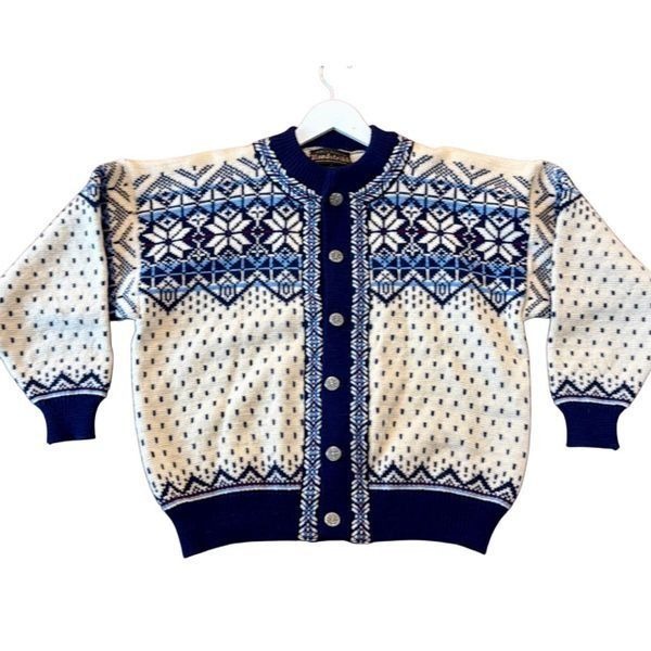 Nordstrikk made in Norway fairisle cardigan sweater small