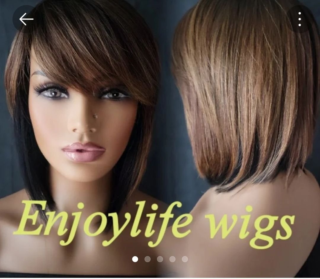 human hair bang wig