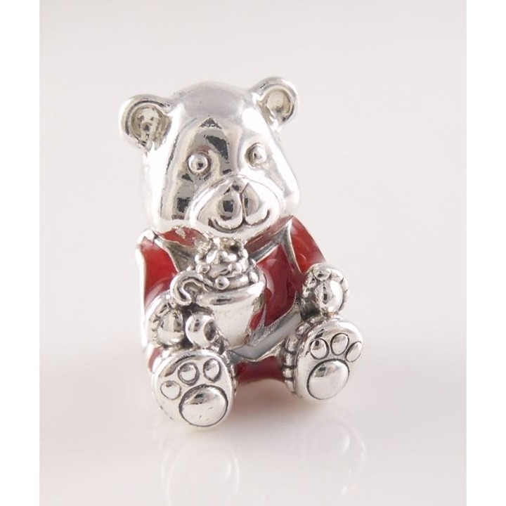 New! CHRISTMAS BEAR Authentic PANDORA Red Enamel HOLIDAY Charm 797564ENMX