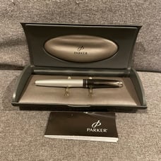 Parker Ballpoint Pen Executive Pen Set Chrome Black w Case Executive Pen in Box