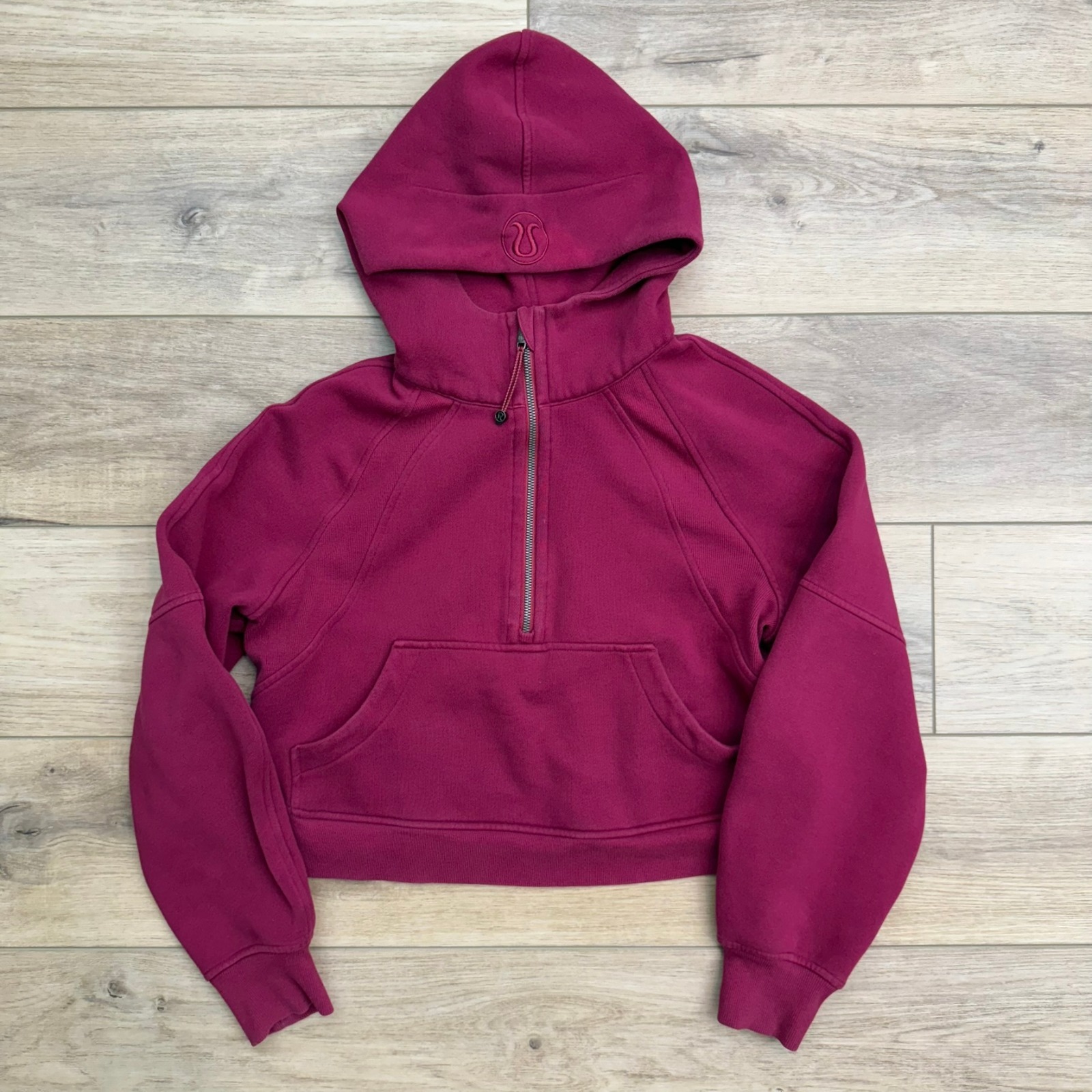 Lululemon Scuba Oversized Half Zip Hoodie Thumbhole Pullover Raspberry XS/S READ