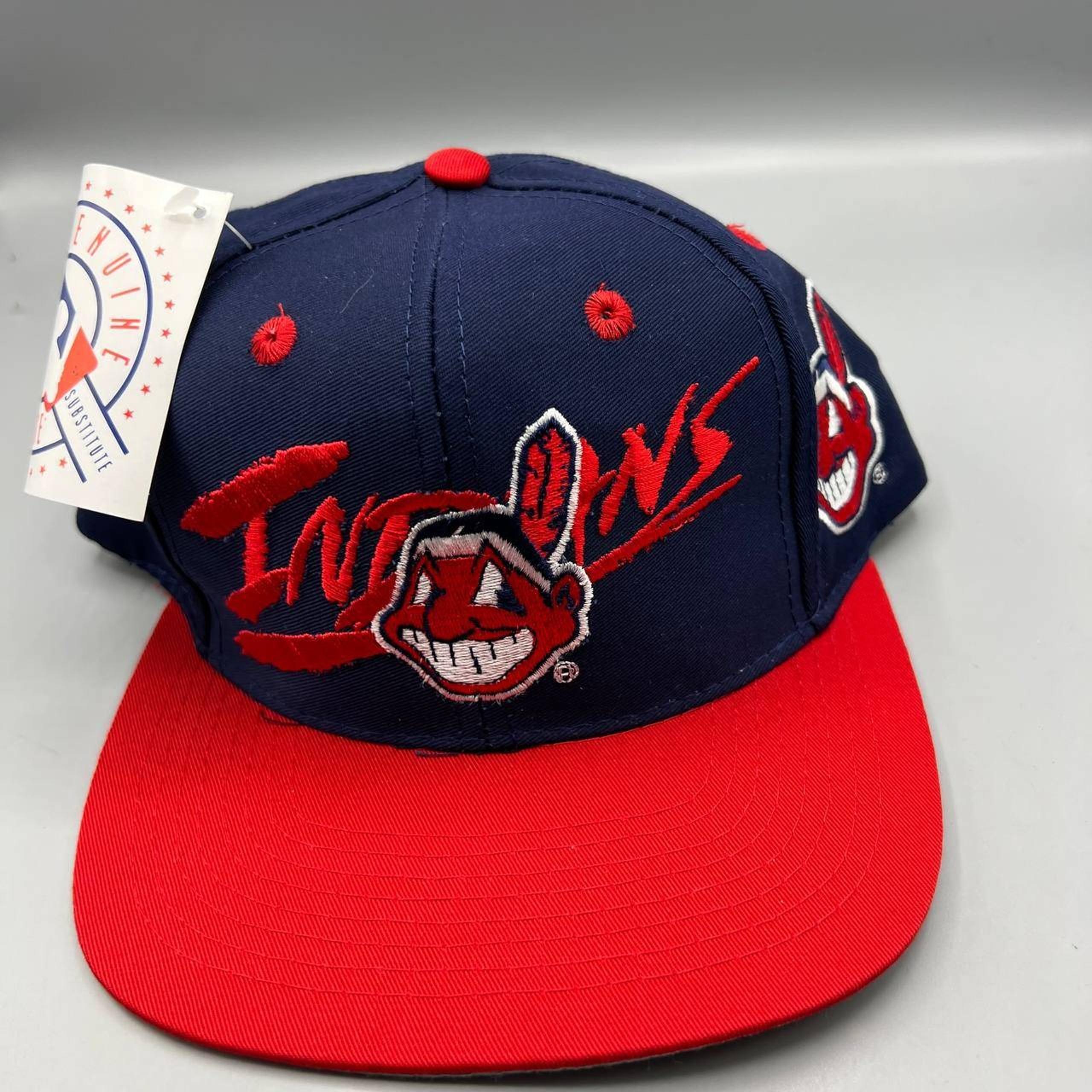 Vintage Cleveland Indians Guardians Hat Men Signatures Snap Back Cap New