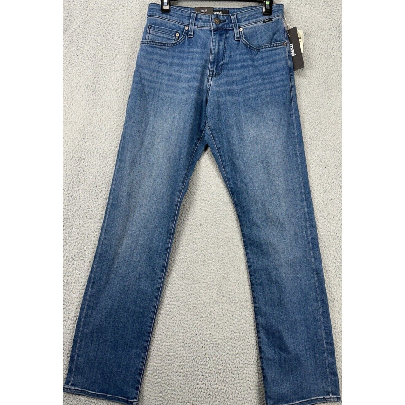 Mavi Jeans Mens 28X32 Matt Mid Supermove Blue Distressed Relaxed Straight NEW
