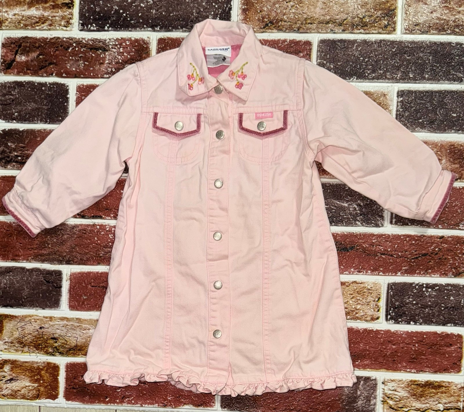 Y2K Vintage OshKosh pink denim dress 2t