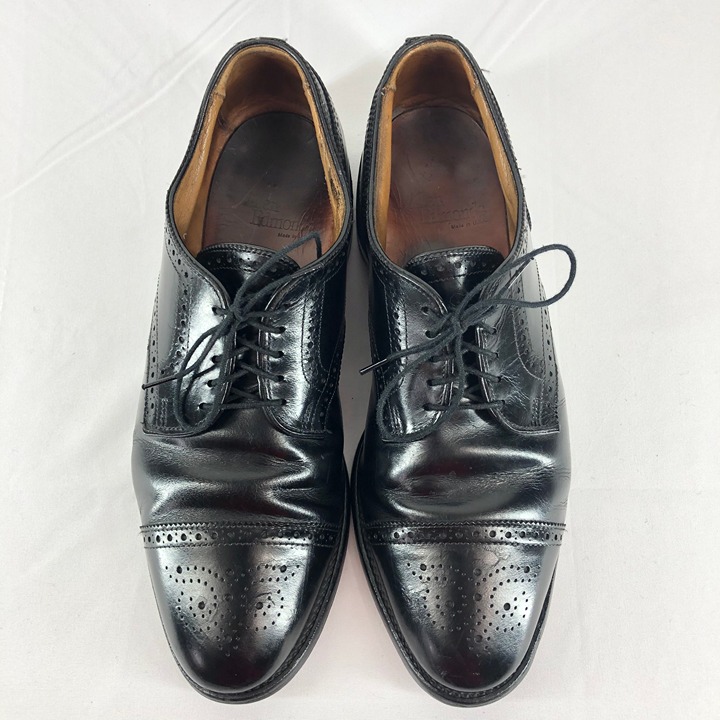 Allen Edmonds Black Sanford Leather Cap Toe Dress Shoes Size 10 D