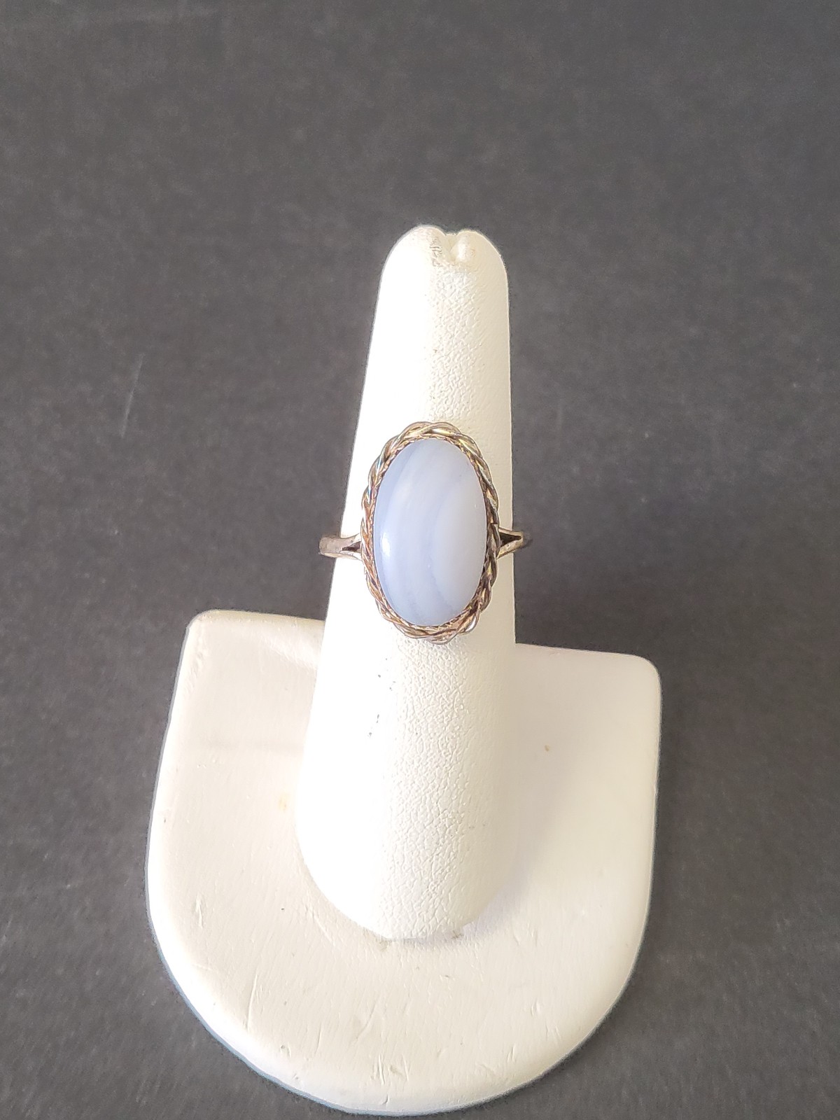 Vintage Navajo southwestern blue chalcedony ring