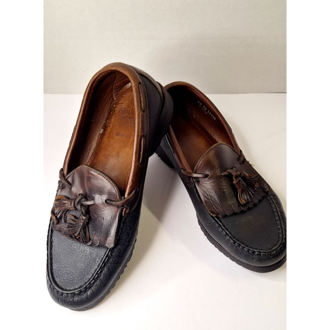 Allen Edmonds 9.5 Nashua 42250 Black Brown Tassel Kiltie Loafers Dress Preppy