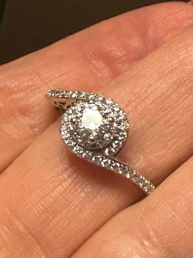 1.5+ TDW 14KWG Tolkowsky engagement/wedding ring like new Certified