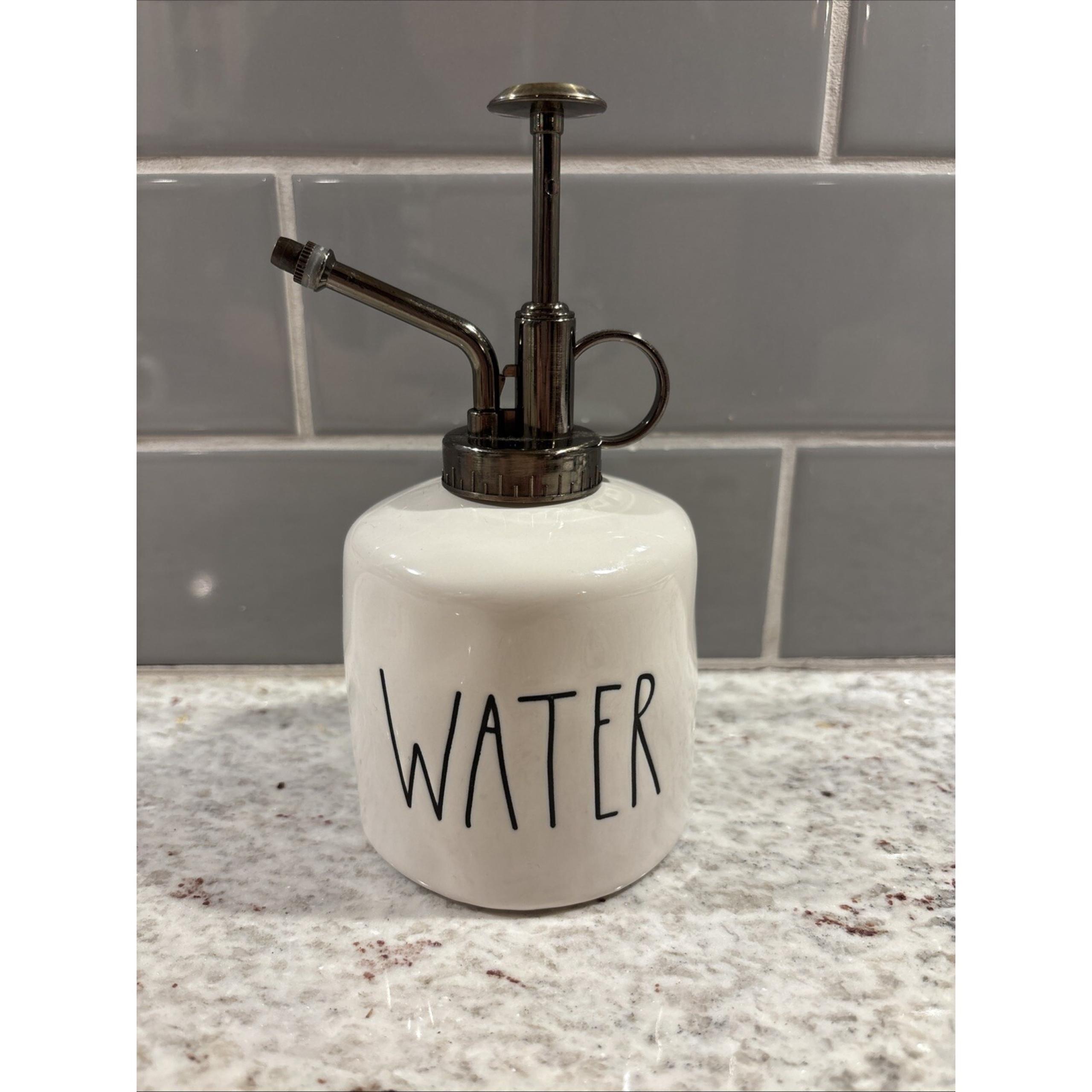 Rae Dunn Ceramic Water Plant Sprayer Mister Spritzer White With Black Letters
