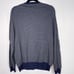 J Crew Mens Medium Navy Blue Gray Striped Cashmere Cotton VNeck Sweater Pullover