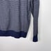 J Crew Mens Medium Navy Blue Gray Striped Cashmere Cotton VNeck Sweater Pullover