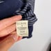 J Crew Mens Medium Navy Blue Gray Striped Cashmere Cotton VNeck Sweater Pullover