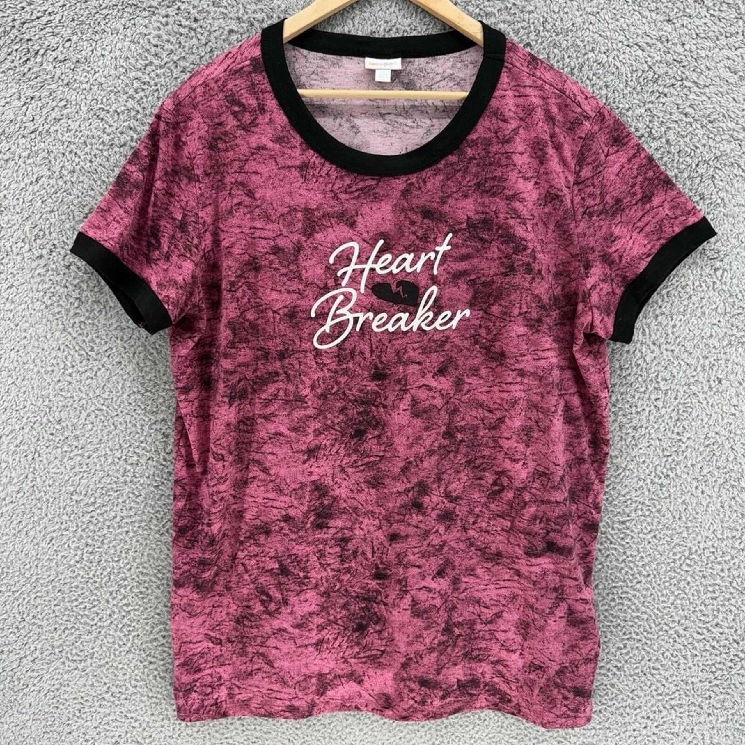 LuLaRoe Graphic Classic Tee T-Shirt Pink Knit Women's Size XXL Short Sleeve