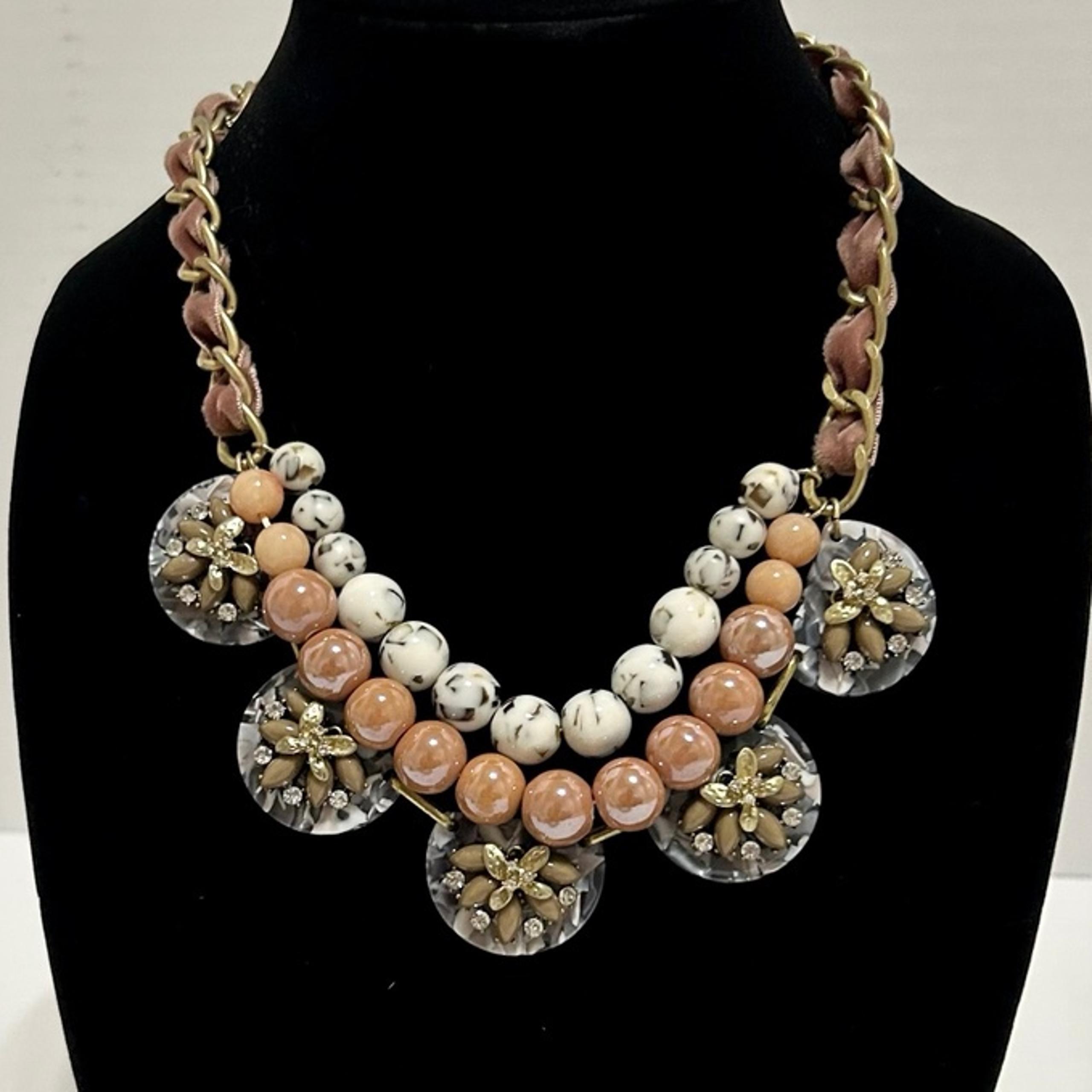 VELVET BEADED NECKLACE - Like New