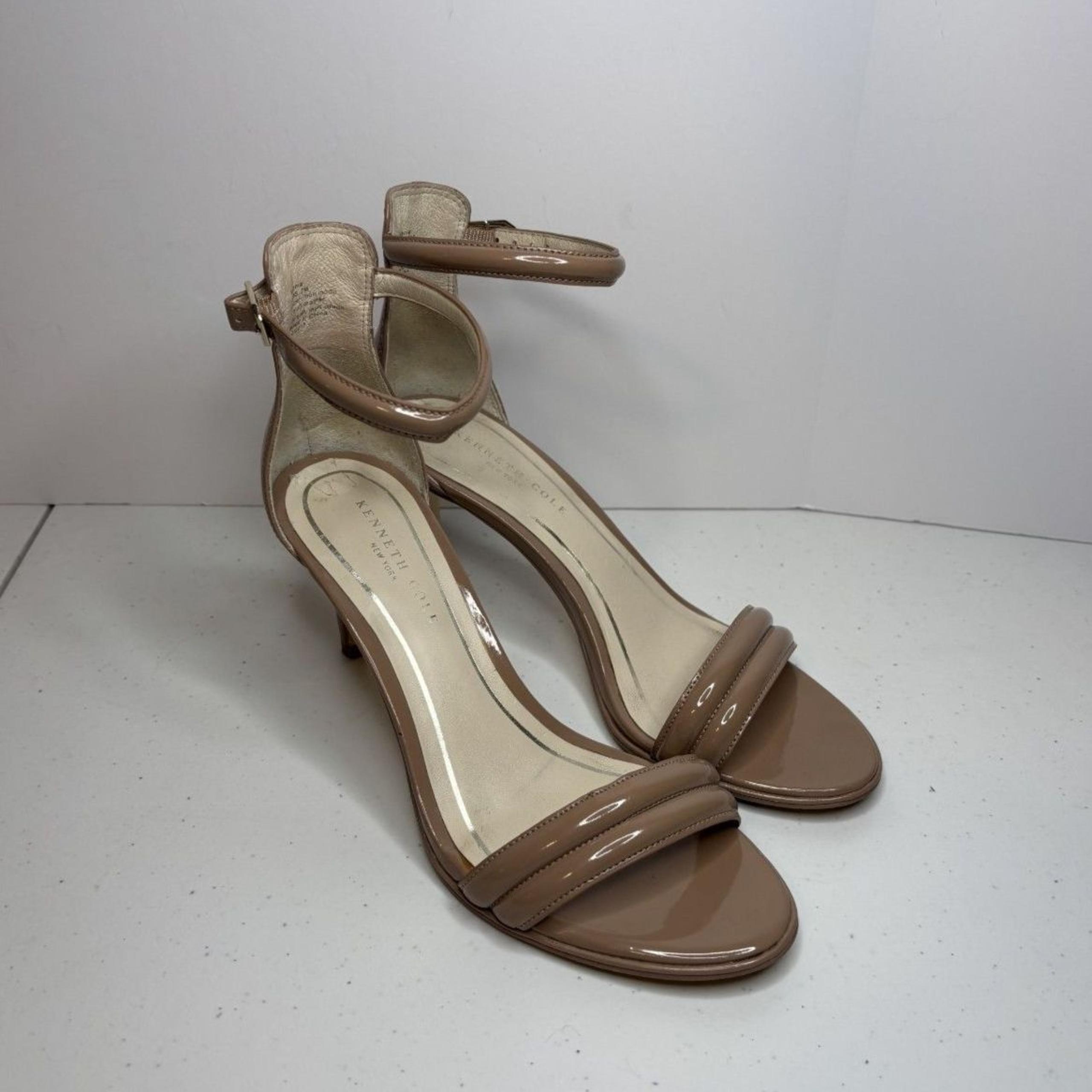 Kenneth Cole New York Milania Leather Strappy Ankle High Heel Womens Open Toe