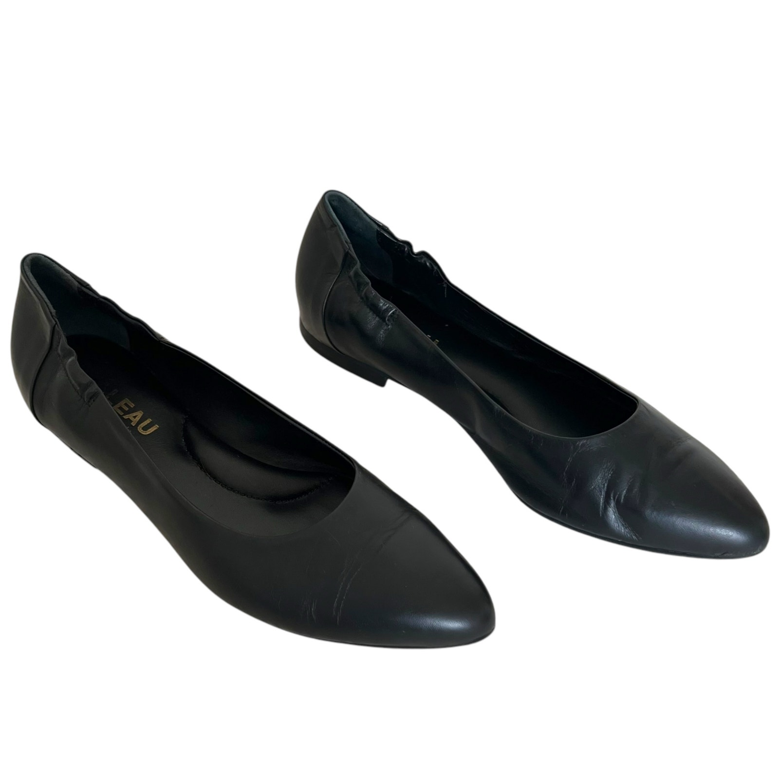 Italeau Women’s Leather Mara Flexlite Flats Made in Italy Black Size EU 40 US 9