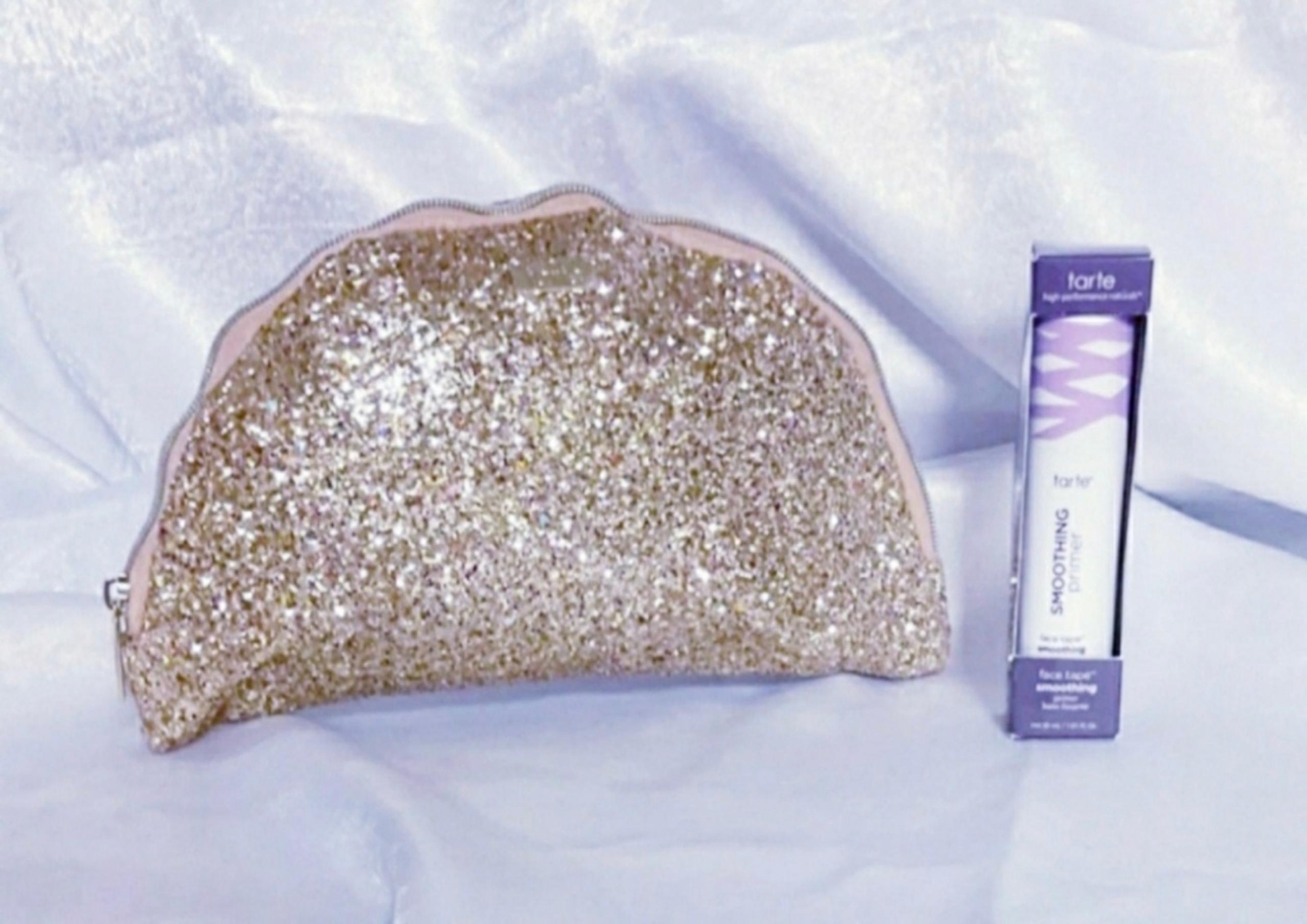 TARTE COSMETICS “LIMITED EDITION” CONFETTI COSMETIC BAG & SHAPE TAPE PRIMER