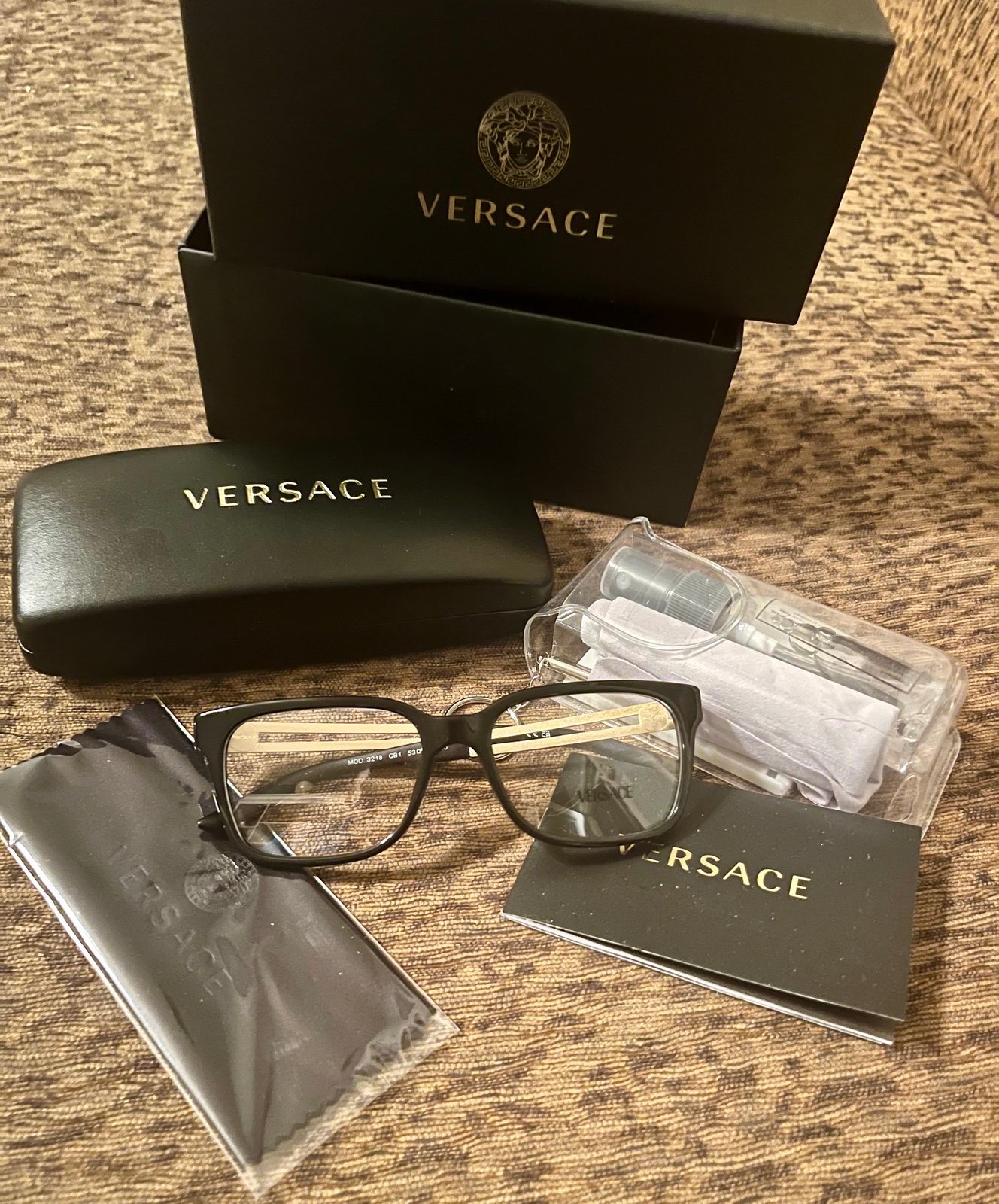 Versace Men’s Black Eye Glasses VE3218 NEW